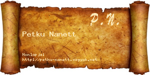 Petku Nanett névjegykártya